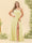 A-Line/Princess One-Shoulder Long Bridesmaid Plus Size Dresses with Split Side