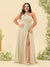 A-Line/Princess One-Shoulder Long Bridesmaid Plus Size Dresses with Split Side