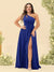A-Line/Princess One-Shoulder Long Bridesmaid Plus Size Dresses with Split Side