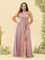 A-Line/Princess One-Shoulder Long Bridesmaid Plus Size Dresses with Split Side