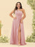 A-Line/Princess One-Shoulder Long Bridesmaid Plus Size Dresses with Split Side