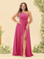A-Line/Princess One-Shoulder Long Bridesmaid Plus Size Dresses with Split Side