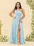 A-Line/Princess One-Shoulder Long Bridesmaid Plus Size Dresses with Split Side