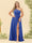 A-Line/Princess One-Shoulder Long Bridesmaid Plus Size Dresses with Split Side