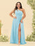 A-Line/Princess One-Shoulder Long Bridesmaid Plus Size Dresses with Split Side
