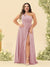 A-Line/Princess One-Shoulder Long Bridesmaid Plus Size Dresses with Split Side