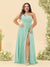 A-Line/Princess One-Shoulder Long Bridesmaid Plus Size Dresses with Split Side