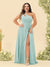 A-Line/Princess One-Shoulder Long Bridesmaid Plus Size Dresses with Split Side