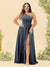 A-Line/Princess One-Shoulder Long Bridesmaid Plus Size Dresses with Split Side
