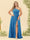A-Line/Princess One-Shoulder Long Bridesmaid Plus Size Dresses with Split Side