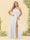 A-Line/Princess One-Shoulder Long Bridesmaid Plus Size Dresses with Split Side