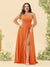 A-Line/Princess One-Shoulder Long Bridesmaid Plus Size Dresses with Split Side