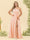 A-Line/Princess One-Shoulder Long Bridesmaid Plus Size Dresses with Split Side