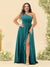 A-Line/Princess One-Shoulder Long Bridesmaid Plus Size Dresses with Split Side