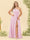 A-Line/Princess One-Shoulder Long Bridesmaid Plus Size Dresses with Split Side