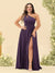 A-Line/Princess One-Shoulder Long Bridesmaid Plus Size Dresses with Split Side