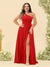 A-Line/Princess One-Shoulder Long Bridesmaid Plus Size Dresses with Split Side