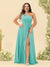 A-Line/Princess One-Shoulder Long Bridesmaid Plus Size Dresses with Split Side