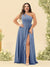 A-Line/Princess One-Shoulder Long Bridesmaid Plus Size Dresses with Split Side