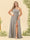 A-Line/Princess One-Shoulder Long Bridesmaid Plus Size Dresses with Split Side