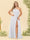 A-Line/Princess One-Shoulder Long Bridesmaid Plus Size Dresses with Split Side