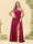 A-Line/Princess One-Shoulder Long Bridesmaid Plus Size Dresses with Split Side