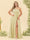 A-Line/Princess One-Shoulder Long Bridesmaid Plus Size Dresses with Split Side