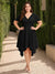 A-Line/Princess V-Neck Short Sleeves Asymmetrical Plus Size Bridesmaid Dresses with Ruffles