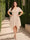 A-Line/Princess V-Neck Short Sleeves Asymmetrical Plus Size Bridesmaid Dresses with Ruffles