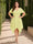 A-Line/Princess V-Neck Short Sleeves Asymmetrical Plus Size Bridesmaid Dresses with Ruffles