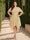 A-Line/Princess V-Neck Short Sleeves Asymmetrical Plus Size Bridesmaid Dresses with Ruffles