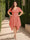 A-Line/Princess V-Neck Short Sleeves Asymmetrical Plus Size Bridesmaid Dresses with Ruffles