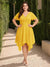 A-Line/Princess V-Neck Short Sleeves Asymmetrical Plus Size Bridesmaid Dresses with Ruffles