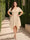 A-Line/Princess V-Neck Short Sleeves Asymmetrical Plus Size Bridesmaid Dresses with Ruffles