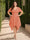 A-Line/Princess V-Neck Short Sleeves Asymmetrical Plus Size Bridesmaid Dresses with Ruffles