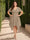 A-Line/Princess V-Neck Short Sleeves Asymmetrical Plus Size Bridesmaid Dresses with Ruffles