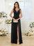 A-Line/Princess V-Neck Long Wedding Party Dresses with Split Side & Pockets