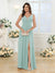 A-Line/Princess V-Neck Long Wedding Party Dresses with Split Side & Pockets