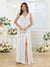 A-Line/Princess V-Neck Long Wedding Party Dresses with Split Side & Pockets