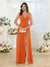 A-Line/Princess V-Neck Long Wedding Party Dresses with Split Side & Pockets