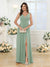 A-Line/Princess V-Neck Long Wedding Party Dresses with Split Side & Pockets