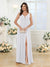 A-Line/Princess V-Neck Long Wedding Party Dresses with Split Side & Pockets