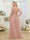 A-Line/Princess V-Neck Long Plus Size Wedding Party Dresses with Split Side & Pockets