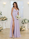 A-Line/Princess Spaghetti Straps Long Wedding Party Dresses with Split Side