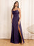 A-Line/Princess Spaghetti Straps Long Wedding Party Dresses with Split Side