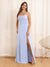 A-Line/Princess Spaghetti Straps Long Wedding Party Dresses with Split Side