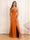 A-Line/Princess Spaghetti Straps Long Wedding Party Dresses with Split Side