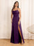 A-Line/Princess Spaghetti Straps Long Wedding Party Dresses with Split Side