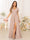 A-Line/Princess V-Neck Short Sleeves Long Bridesmaid Dresses with Split Side