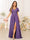 A-Line/Princess V-Neck Short Sleeves Long Bridesmaid Dresses with Split Side